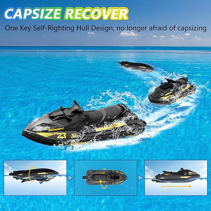 Cheerwing UDI023PRO Brushless RC Jet Boat for Adults High Speed 25KM/H Remote Control Boat for Pools and Lakes
