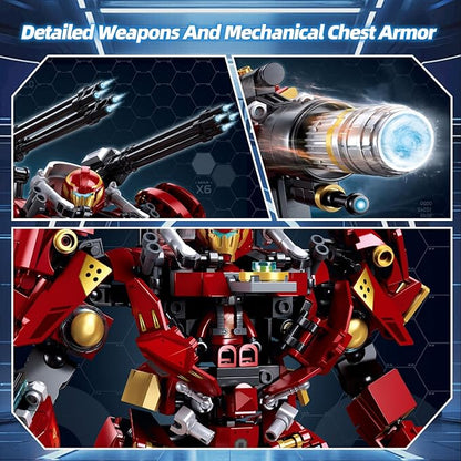 City Iron Warrior Mecha Building SetsMech Armor Building Blocks Model KitsRobot Action Figure Toy Playset for Kids for Boys and Adults Age 6 8 10 14