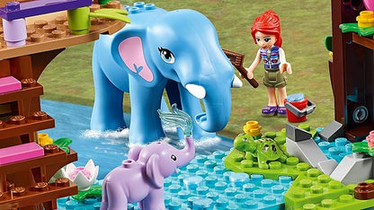 LEGO Friends Jungle Rescue Base 41424 Building Toy for Kids Animal Rescue Kit That Includes a Jungle Tree House and 2 Elephant Figures for Adventure Fun (648 Pieces)
