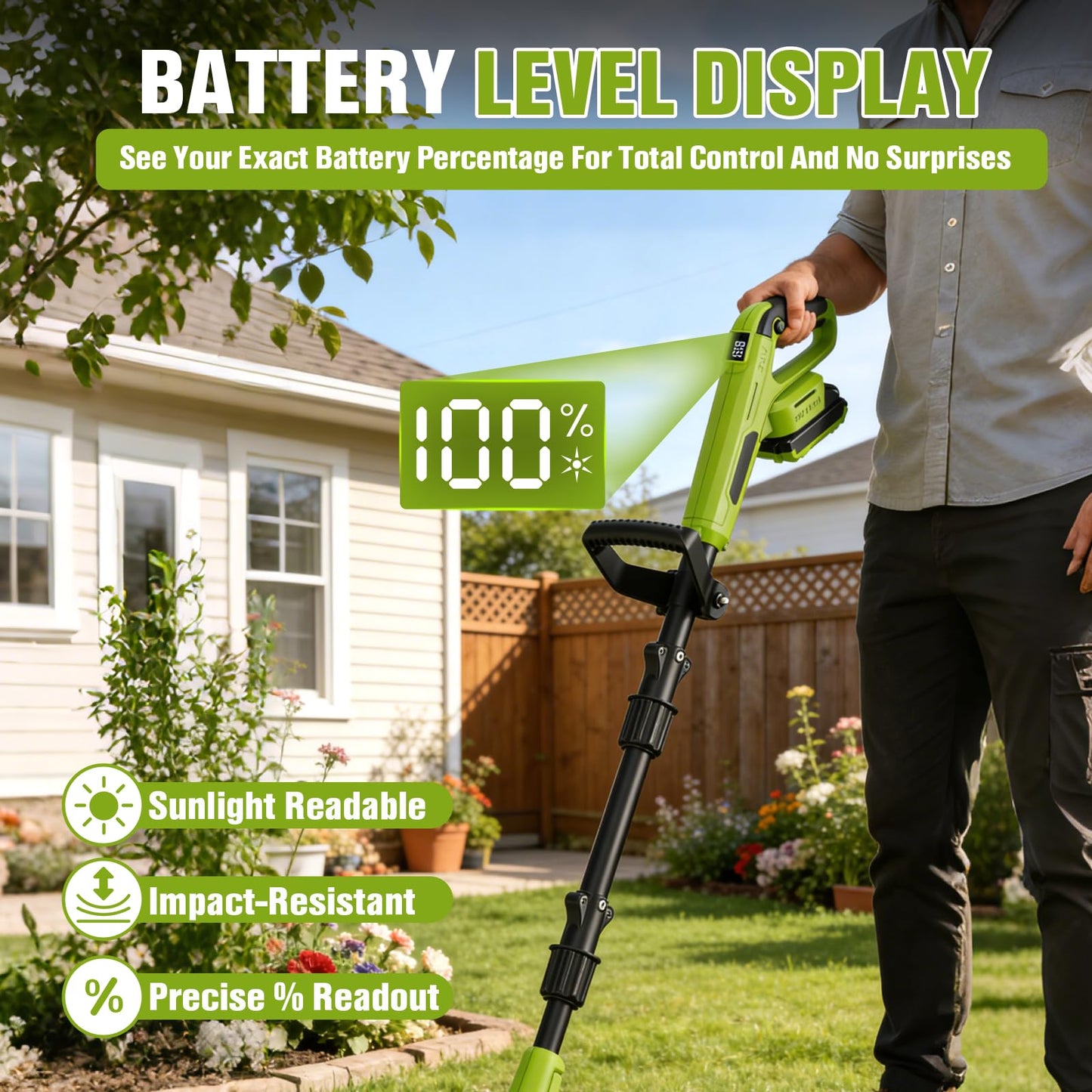 GOODJOB 20V Cordless Small Tiller with Two Batteries, 12.4LBs Feather-Light Cultivator for Seniors, 360 RPM High-Torque Rototiller with 48 Steel Tines (9" x 7") for Hard Clay