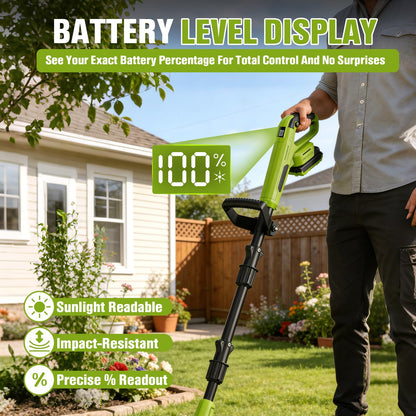 GOODJOB 20V Cordless Small Tiller with Two Batteries, 12.4LBs Feather-Light Cultivator for Seniors, 360 RPM High-Torque Rototiller with 48 Steel Tines (9" x 7") for Hard Clay