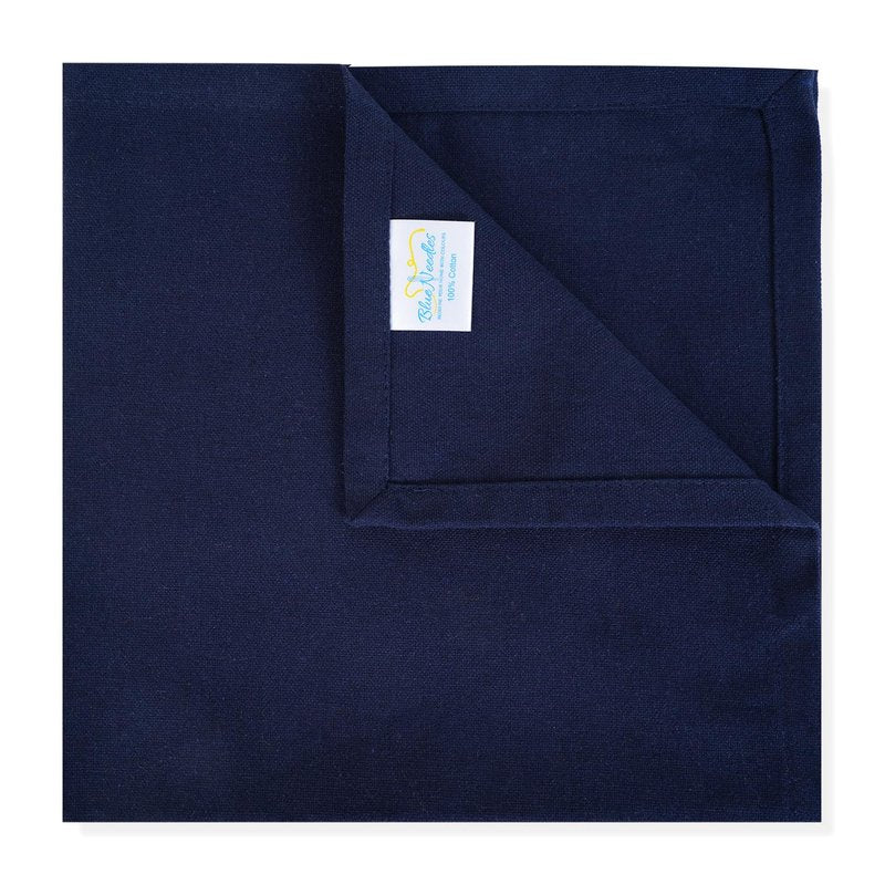 Blue Needles Solid Cloth Napkins Set of 12 Navy Blue 100% Cotton Dinner Napkins 18x18 inches - Reusable, Absorbent & Washable Linen, Ideal for Wedding Events Farmhouse Parties Hotel & Everyday Use