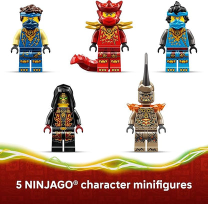 LEGO NINJAGO Jay’s Transforming Car Building Toy for Boys &amp Girls - Toy Car W/2 Play Modes for Kids Ages 8+ - W/Jay NYA Dragon Form Kai &amp 2 More Minifigures - Gift Idea for Birthdays - 718
