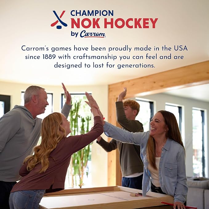 Carrom Champion Nok Hockey Game (Large) — Wooden Board Games for Adults &amp Children — Indoor and Outdoor Games for Family — Sports Board Games