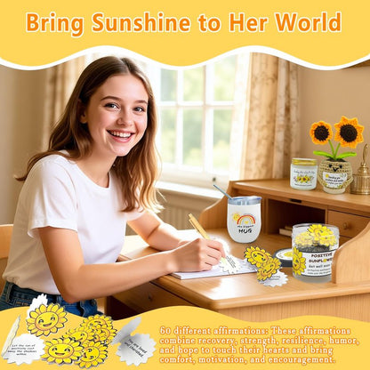 Get Well Soon Gift Baskets for Women,Unique Sunshine Box Care Package,Inspirational Sunflower Mothers Day Gift,Healing Recovery Gifts for Mom, Sister,Wife, Daughter, Best Friend