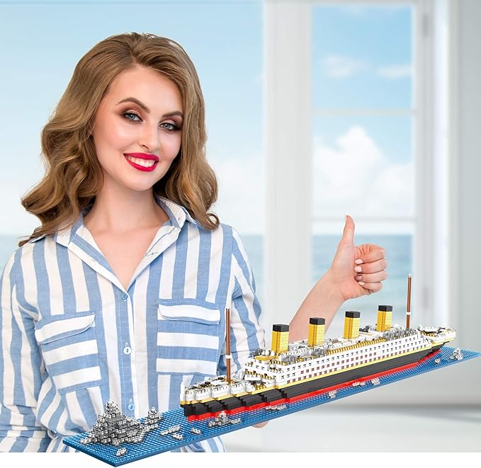 KLMEi Titanic Architecture Set Micro Building Blocks Model Kit for Adults Age of 14+ 1872 Pieces