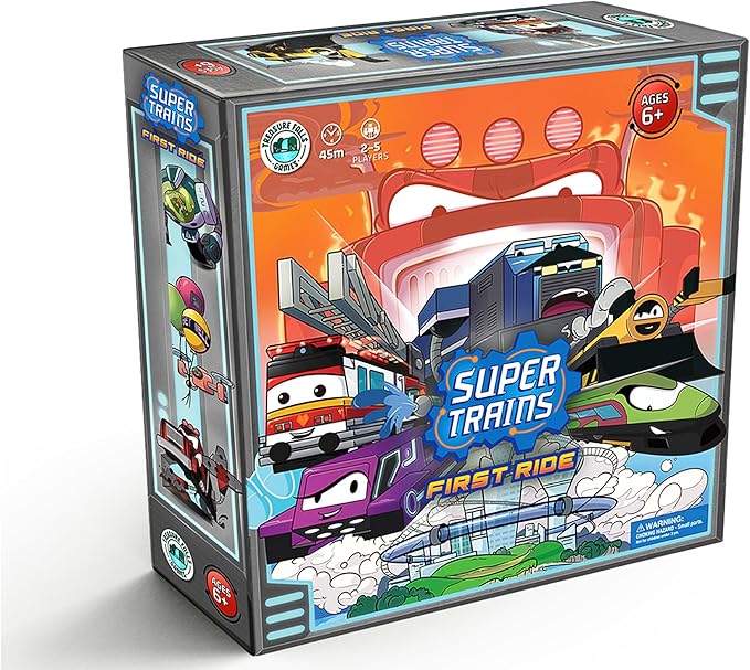 Super Trains: First Ride Super Hero Train Game – Kids &amp Family Board Game Ages 5–10 Dice Rolling Strategy 2–5 Players