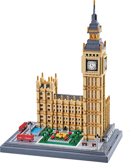 World Famous Architecture Micro Building Blocks Set 6473 PCS - DIY London Big Ben Collectible Model for Adults Teens or Lovers Ages of 14+ in Living Room or Office Decorative Items