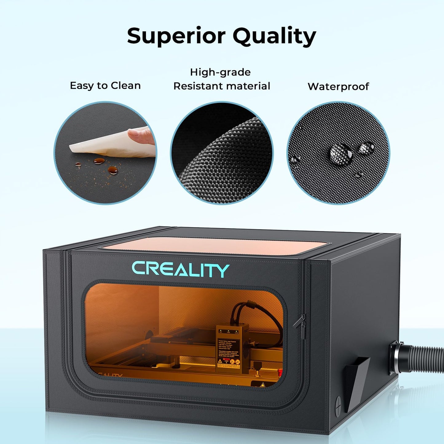 Creality Laser Engraver Enclosure 2.0, Universal Laser Engraver Protective Cover Tent, Fits for Most Laser Engraver Machine, Eye Protection, Insulates Against Noise, Fumes and Odors, 720x720x400mm