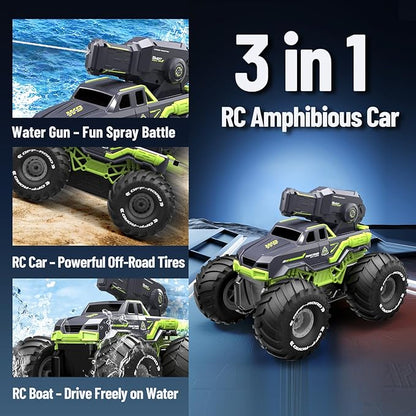 Waterproof RC Stunt Car for Kids – 4WD Double-Sided 360° Flip Remote Control Vehicle with Hand Gesture Sensor Colorful LED Wheels Rechargeable Off-Road Toy for Boys Girls Age 6-12