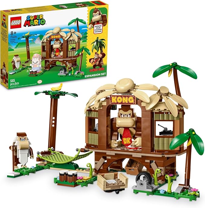 LEGO Super Mario Donkey Kong's Tree House Expansion Set - Building Toys for Boys &amp Girls Ages 8+ Years - Pretend Play Toy Figures &amp Playsets - Gifts for Kids - 71424