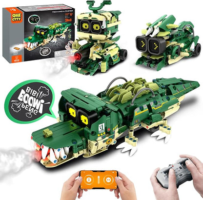 STEM Building Toys for Kids 6-14 Remote &amp APP Controlled 3in1 STEM Robot Building Kit for Kids with Music Spray 513 Pcs Building Blocks Set Birthday Xmas Gift Ideas for Boys Girls