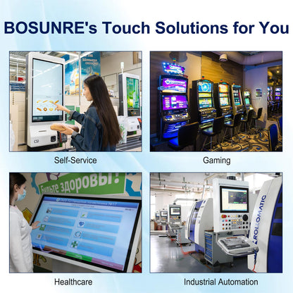 Bosunre 21.5 Inch FHD Capacitive Touch Screen Monitor,10-Point Multi-Touch Industrial Display with HD-MI,VGA,VESA Mounting Open Bracket Installation,Open Frame Touch Monitor