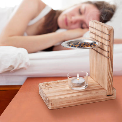 2PCS Incense Burner, Incense Holder – Tea Light Candle or Charcoal Resin Heated for Yoga Spa Aromatherapy Meditation, Bakhoor Burner Used for Burning Charcoal, Sambrani, Dhoop & Myrrh Resin (Brown)