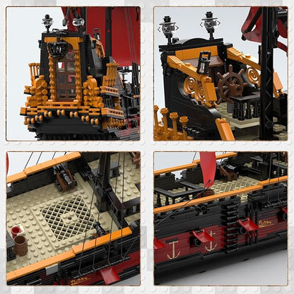 JMBricklayer Pirate Ship Building Sets for Adults 40107 Queen Anna's Revenge Pirate Ship Building Blocks Construction Set Ship Collection Display Office Room Decor Gifts for Kids Teens Boys 8+