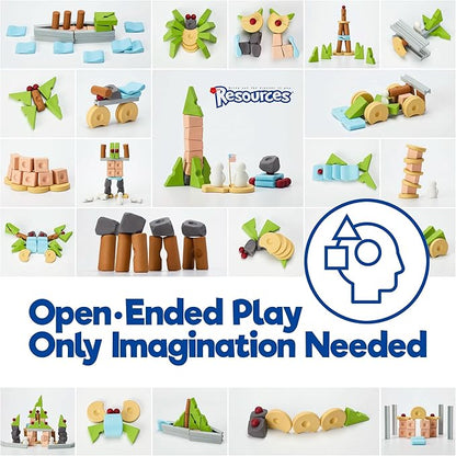 Taksa Toys Educational Building Blocks for Kids Ages 3 4 5 6 7+ Years Old Reggio Emilia Stem Toys Montessori Toys for Girls Boys Unique Preschool Learning &amp Stacking Resources Gift Pack 72 Pcs