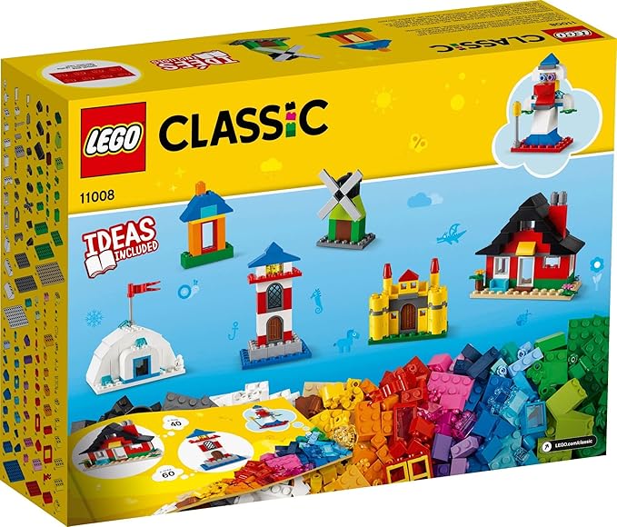 LEGO Classic Bricks and Houses 11008 Kids’ Building Toy Starter Set with Fun Builds to Stimulate Young Minds (270 Pieces)