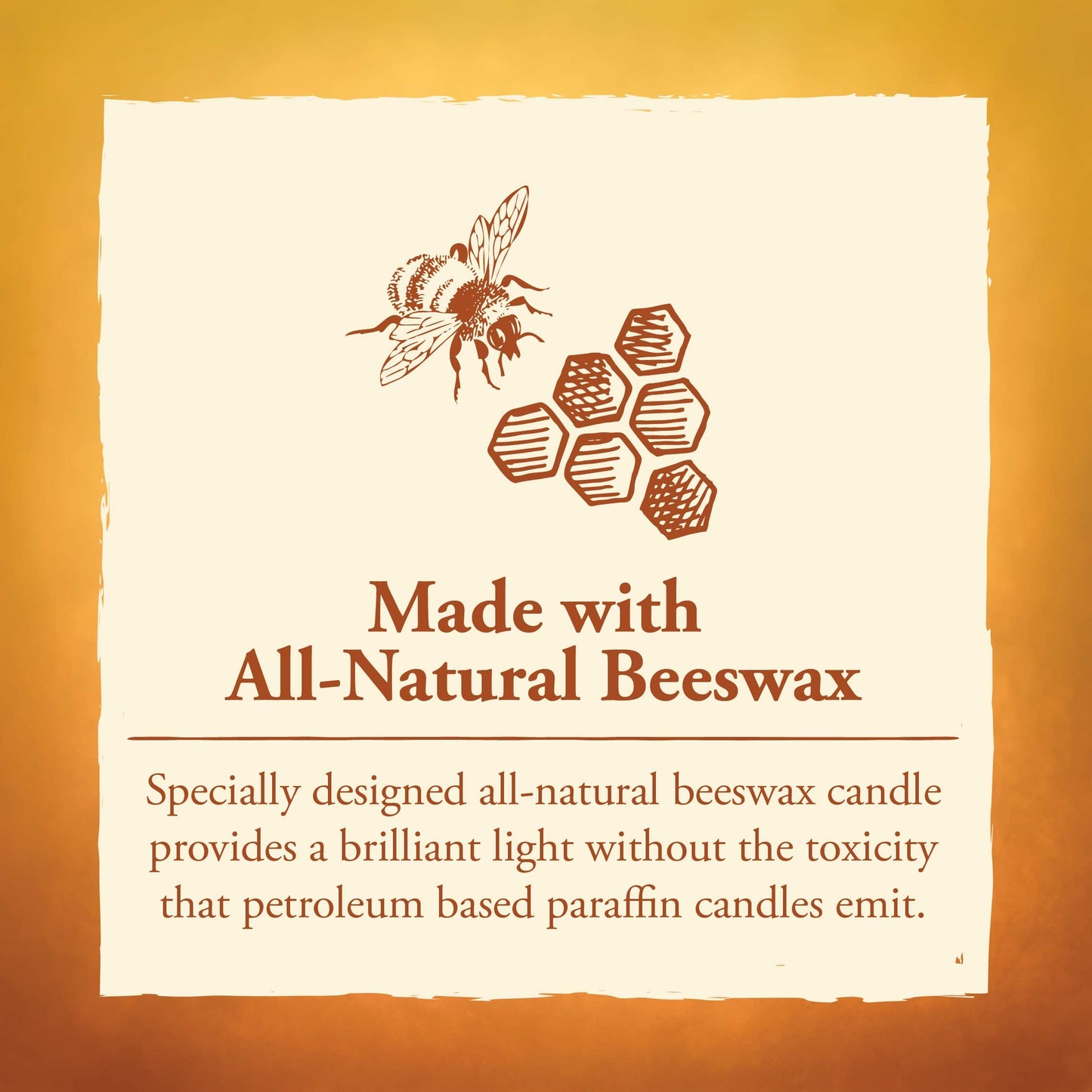 Candle by the Hour 80-Hour Candle with Glass Cylinder, Eco-friendly Natural Beeswax with Cotton Wick, Yellow