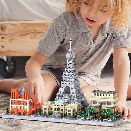 2462PCS Paris Skyline Micro Mini Blocks Architecture Building Set Model Kit with The Louvre and Eiffel Tower(Not Compatible with Lego Architecture Sets and Hard)Creative Decor Collection or Prensent