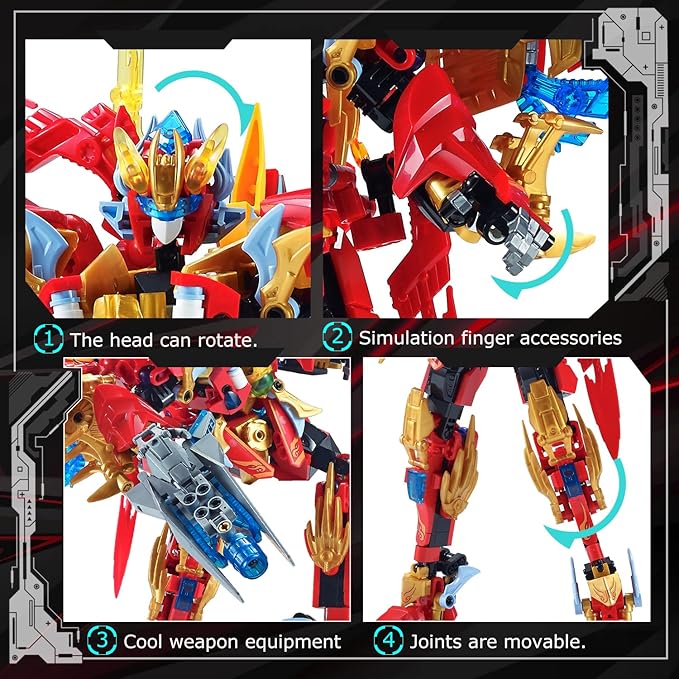 Fire Phoenix Mech Sets 2in1 Building BlocksTransforming Robot Building Kits with Vermilion Bird ModelChristmas Birthday Gift for Adults Kids Boys Ages 8-14（531 Pieces） (Vermilion Bird)