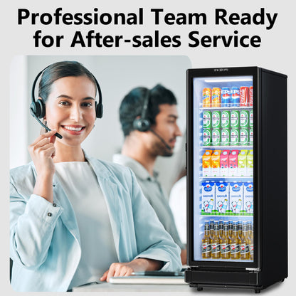 ICEVIVAL 7 Cu.Ft Commercial Refrigerators, Display Fridge with Locking, Key & LED, Outdoor Beverage Refrigerator with Double-Tempered Glass Door, Beverage Cooler for Bar, Office, Restaurant