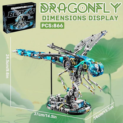 Mechanical Dragonfly Building Blocks Sets Animal Insert Building Kits Mech Animal Model Toys for Adults Teens 866 PCS