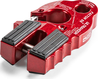 Factor 55 Ultrahook Closed System Shackle Pin Mount, Designed for Steel Cables and Synthetic Ropes - Red