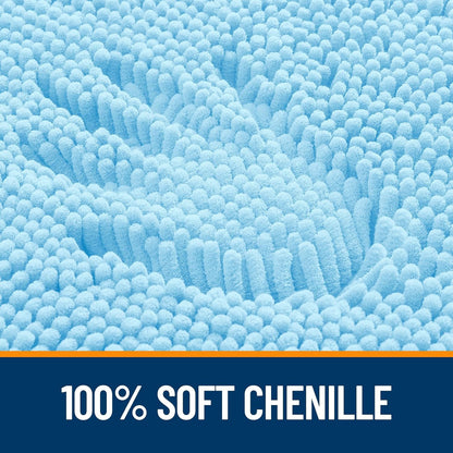 OLANLY Bath Rugs - Extra Soft Chenille, Quick-Dry & Machine Washable | 30x20, Sky Blue
