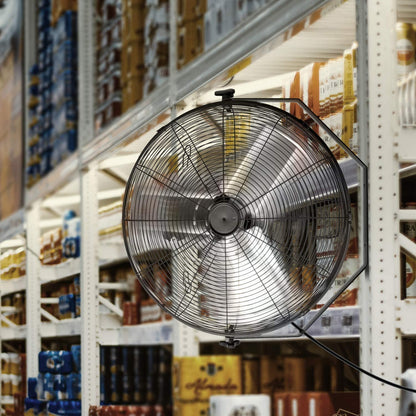 Simple Deluxe 24 Inch Industrial Wall Mount Fan, 3 Speed Metal Fan for Warehouse, Greenhouse, Workshop, Patio, Factory and Basement, Black, 2 Pack