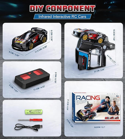 Interactive Battle RC Car Set - RC Drift Car Innovative Ejection Launcher with Dual Remotes 2.4G Sensor Chase Game Parent-Child Interactive Toy Car for Kids Ages 6+