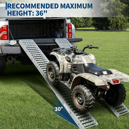 Garvee 72"x9" Heavy Duty Steel Loading Ramps (2 Pack) – 1000 Lbs Capacity, Non-Folding Truck & Trailer Ramps for Motorcycles, Dirt Bikes, ATVs, E-Bikes, UTVs – Portable Design