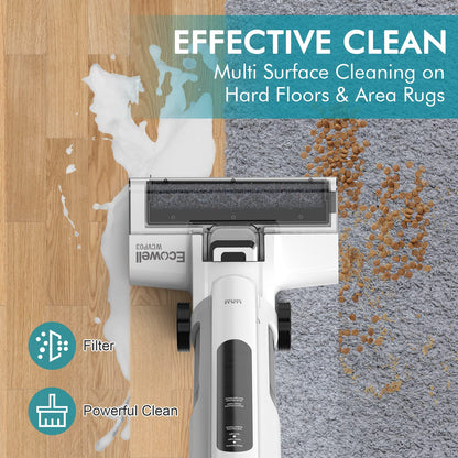 Ecowell Cordless Wet Dry Vacuum Cleaner and Mop, with Self Cleaning for Hard Floor and Area Rug Vacuum Cleaner, 8.2 Pounds
