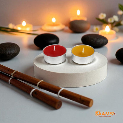 ArunaSAAMYA Handcrafted Scented Tealight Candle I Combo Pack I Rosy Radiance + Vanilla Serenade I Set of 40 (37 cm X 15 cm Each) I 12 GMS Each I Upto 3.5 Hours Burn Time Each