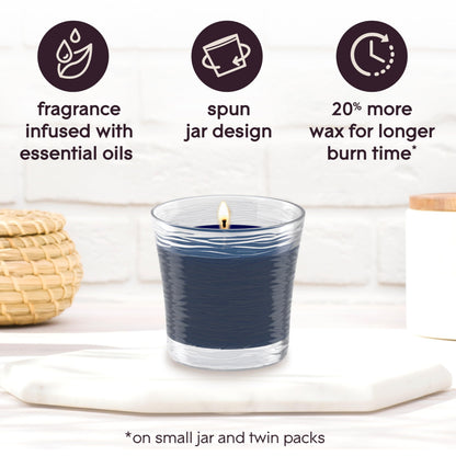 Glade 1-Wick Scented Candle Jar, Smooth Bourbon & Oak, Air Freshener Infused with Essential Oils, 4.08 Oz, 2 Count