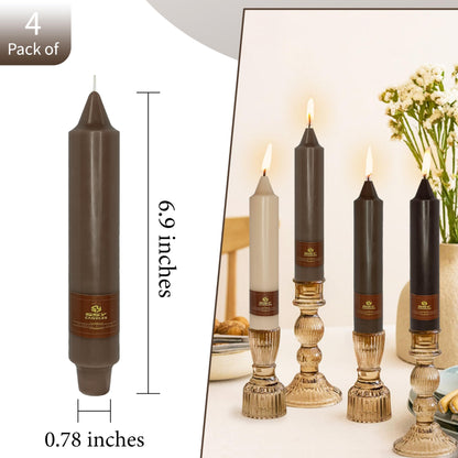 Autumn Candle Dinner Candle Unscented 4 PCS Gradient Coffee Candles Sticks 7 inch Tapered Candles Sticks for Home Holiday Wedding Party Decoration