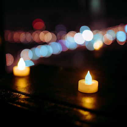 CANDLE CHOICE Battery Operated Flameless Tea Lights with Timer Realistic Flickering Electric LED Tealight Candles for Halloween Thanksgiving Christmas Wedding Party Decorations 6 PCS Batteries Incl.