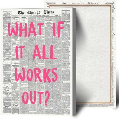 Skiennix Retro Newspaper Poster - Positive Affirming Quote Canvas Wall Art | 24x36in Framed Decor
