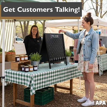Ilyapa Board - Large Portable Prize Drop Game for Events and Trade Show - 27.5 x 41 Inch Double Sided - Wooden A-Frame Chalkboard Sign Eraser