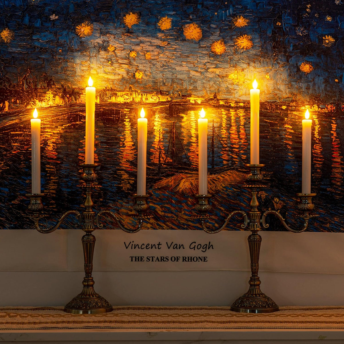 Homemory 12 Pcs Real Wax Flameless Taper Candles with Remote Timer and Dimmer, Battery Operated Candlesticks with Flickering Light, White Window Candles, 9.6 Inches for for Wedding Home Decor