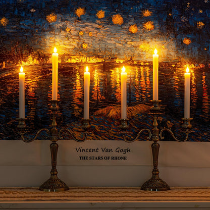 Homemory 24 Pcs Real Wax Flameless Taper Candles with Remote Timer and Dimmer, Battery Operated Candlesticks with Flickering Light, White Window Candles, 9.6 Inches for for Wedding Home Decor