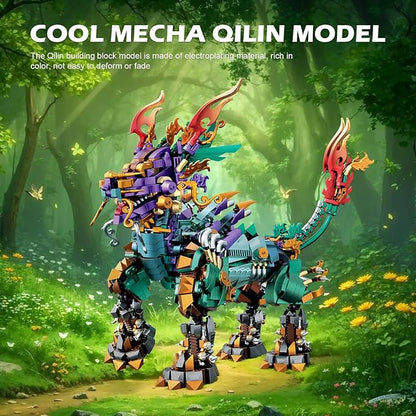 NUTCRACKER Mechanical Kirin Animals Building Block Sets Unicorns Toy Building Set Home Office Collectible Display Model Kit Represents Good Luck Easter Birthday Gift for Adult（1616 Pieces）