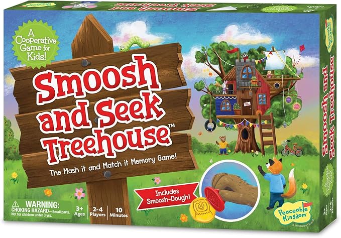 Peaceable Kingdom Smoosh and Seek Treehouse - Cooperative Memory-Matching Game - Use Teamwork to Win! - Perfect for Families with Kids Ages 3 &amp up