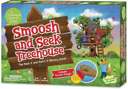 Peaceable Kingdom Smoosh and Seek Treehouse - Cooperative Memory-Matching Game - Use Teamwork to Win! - Perfect for Families with Kids Ages 3 &amp up