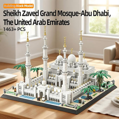 Sheikh Zayed Mosque Building Blocks Set Architectural Landmark Model Kit for Adults &amp Kids Collectible Display &ampEducation Toy Gift