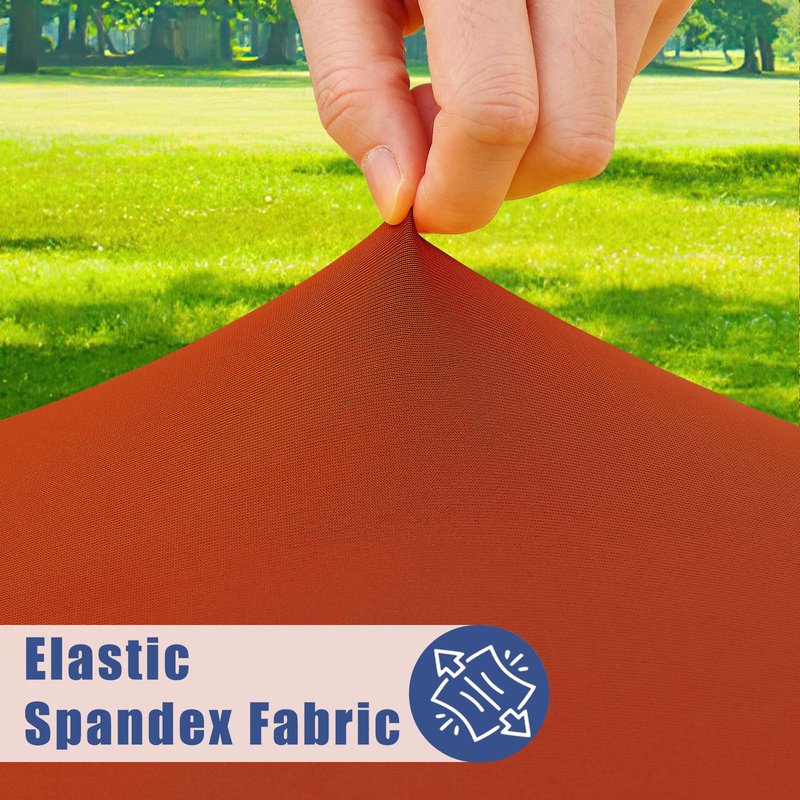 Moosfor Round Spandex Tablecloth, Elastic Fitted Waterproof Tablecloths for 57"-68" Tables, Stretch Washable Picnic Table Cover for Camping, Dining, Indoor and Outdoor, Rust