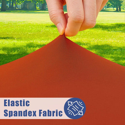 Moosfor Round Spandex Tablecloth, Elastic Fitted Waterproof Tablecloths for 57"-68" Tables, Stretch Washable Picnic Table Cover for Camping, Dining, Indoor and Outdoor, Rust