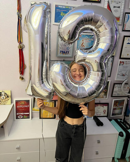 Silver Number 11 Balloon 40 inch, 11 Number Balloons, 11th Silver Birthday Decorations for Girls Boys Kids, 11 Year Old Silver Party Supplies