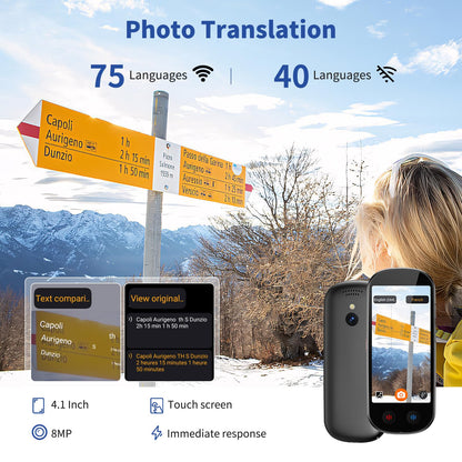 Ai Language Translator Device No WiFi Needed, Upgraded ChatGPT Translator, 150+ Languages Instant Two Way Translator Device, Offline/Recording/Photo/Voice Translatio for Business Learning