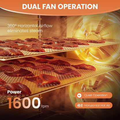 Food-Dehydrator Machine 12 Stainless Steel Trays, 10.9ft² Meat Dehydrator for Jerky, 800W Dryer for Herbs, 190ºF Temperature Control,24H Timer,Powerful Drying Capacity for Fruits,Yogurt