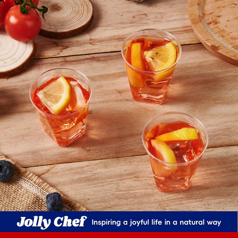 JOLLY CHEF 300 Pack 2 oz Plastic Shot Glasses,2 oz Clear Disposable Plastic Cups Heavy-duty Party Glasses, Disposable Cups for Wedding, Thanksgiving, Christmas, Halloween Party